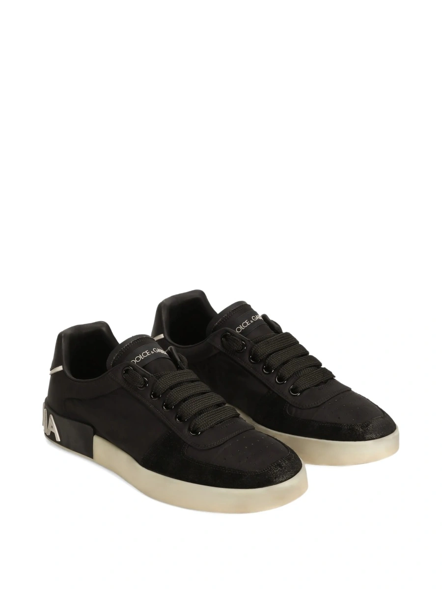 Sneakers Dolce &amp; Gabbana negri din piele si poliamida - Img 2