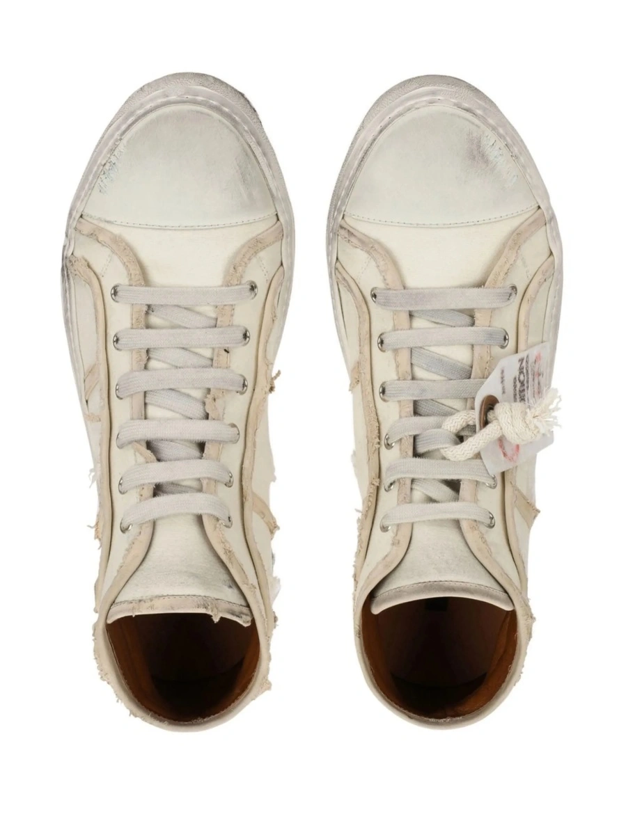 Sneakers Dolce &amp; Gabbana neutri din bumbac si piele - Img 4