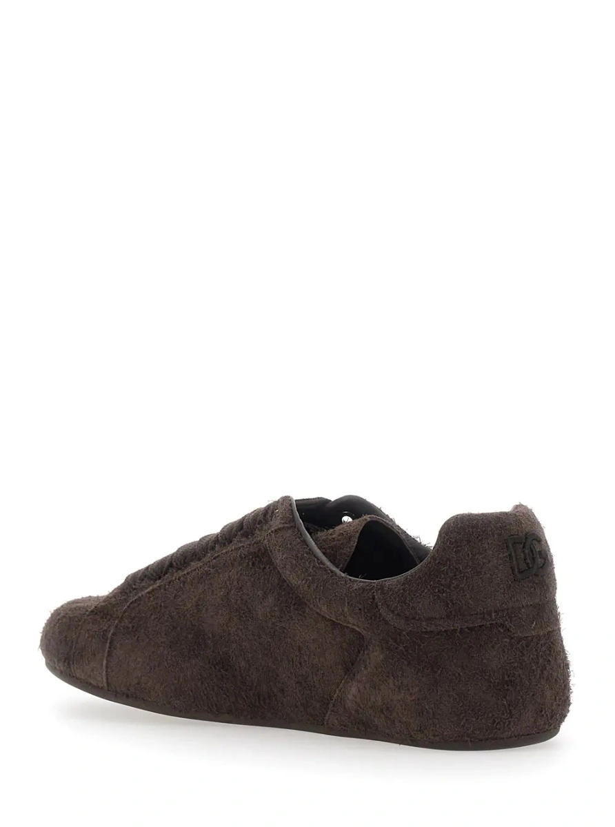 Sneakers Dolce &amp; Gabbana 'Portofino' maro din piele intoarsa - Img 3
