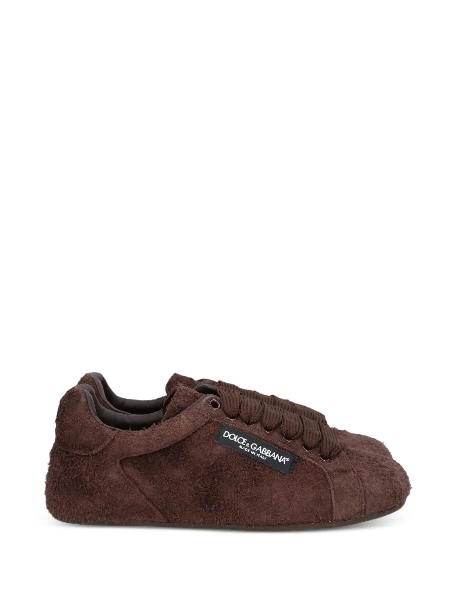 Sneakers Dolce &amp; Gabbana 'Portofino' maro din piele intoarsa - Img 9