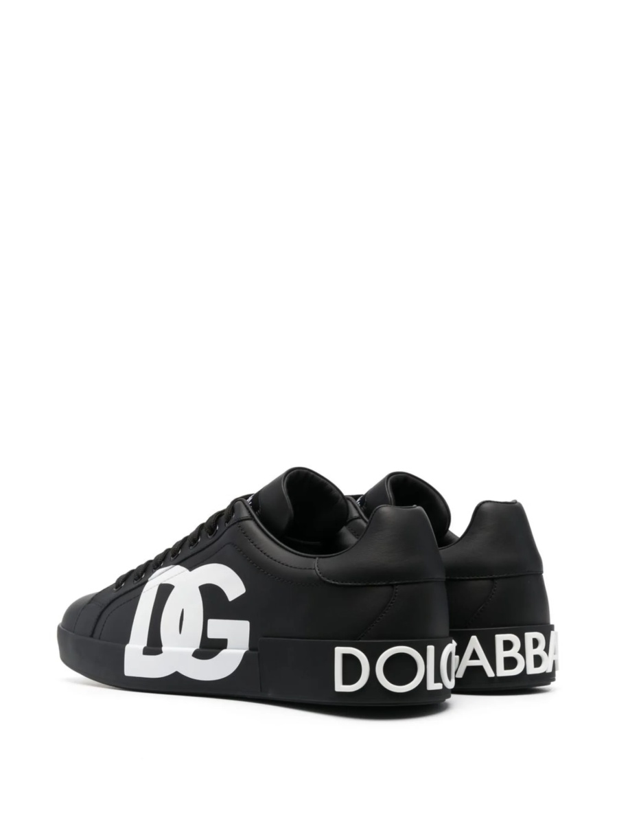 Sneakers Dolce &amp; Gabbana Portofino negri din poliamida si vascoza - Img 3