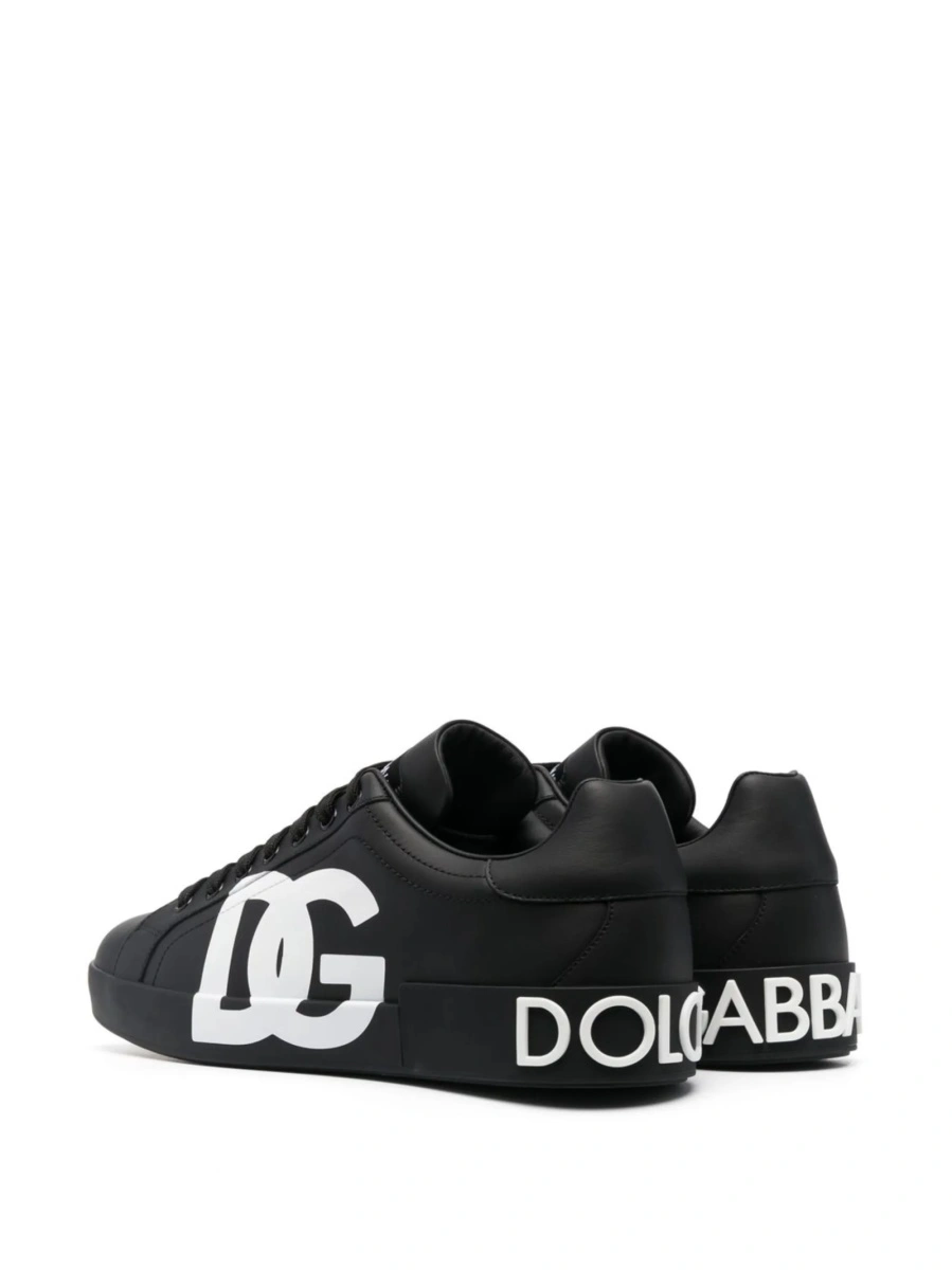 Sneakers Dolce &amp; Gabbana Portofino negri din poliamida si vascoza - Img 3