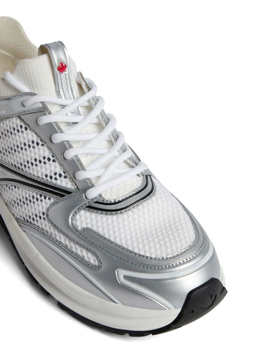 Sneakers DSQUARED2 albi din polyester si elastan - Img 5