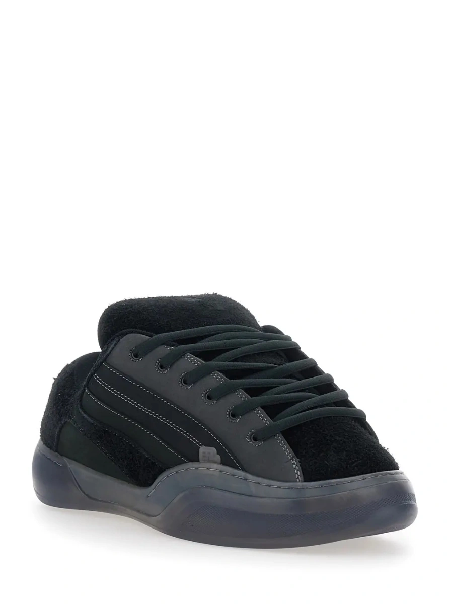 Sneakers ERL negri din piele intoarsa 'Quad Vamp' - Img 2