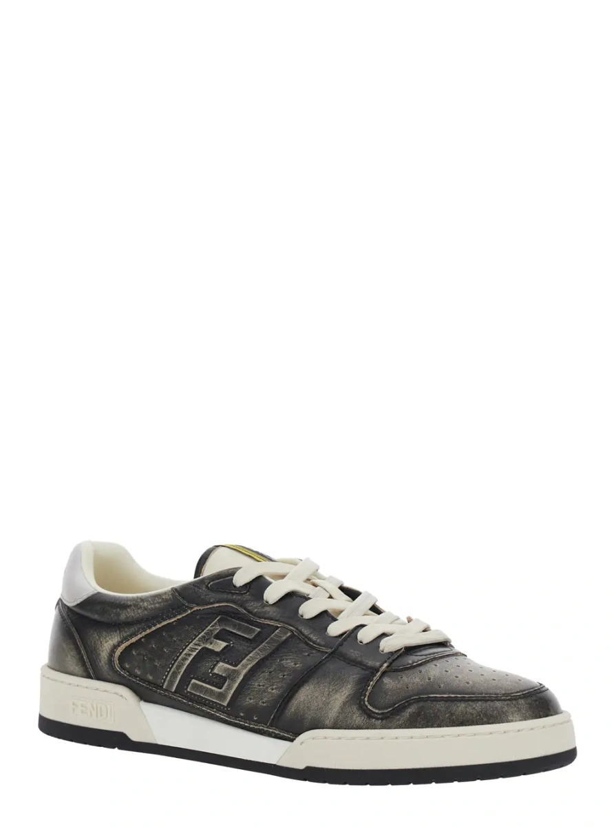Sneakers Fendi gri din piele - Img 2