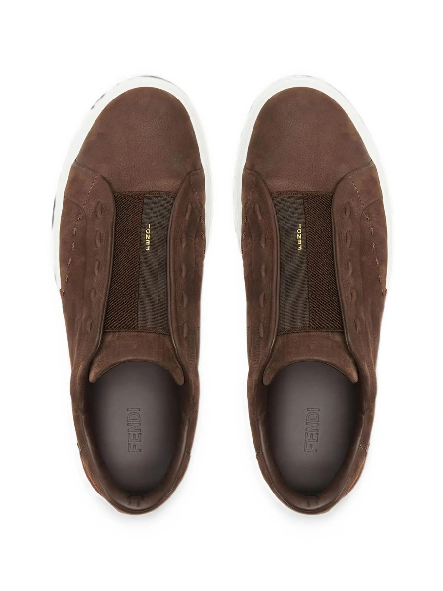 Sneakers Fendi maro din piele 'City' - Img 7