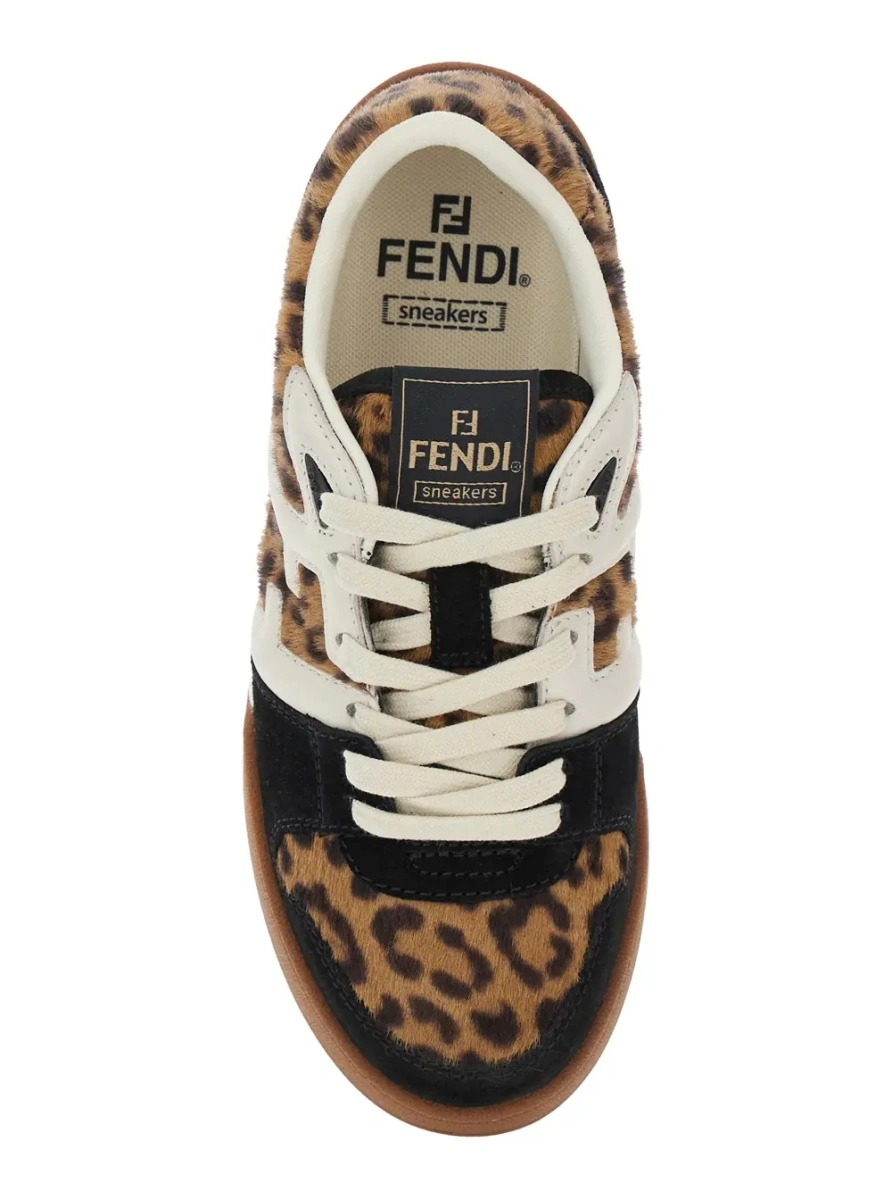 Sneakers Fendi maro din piele 'Fendi Match' - Img 4