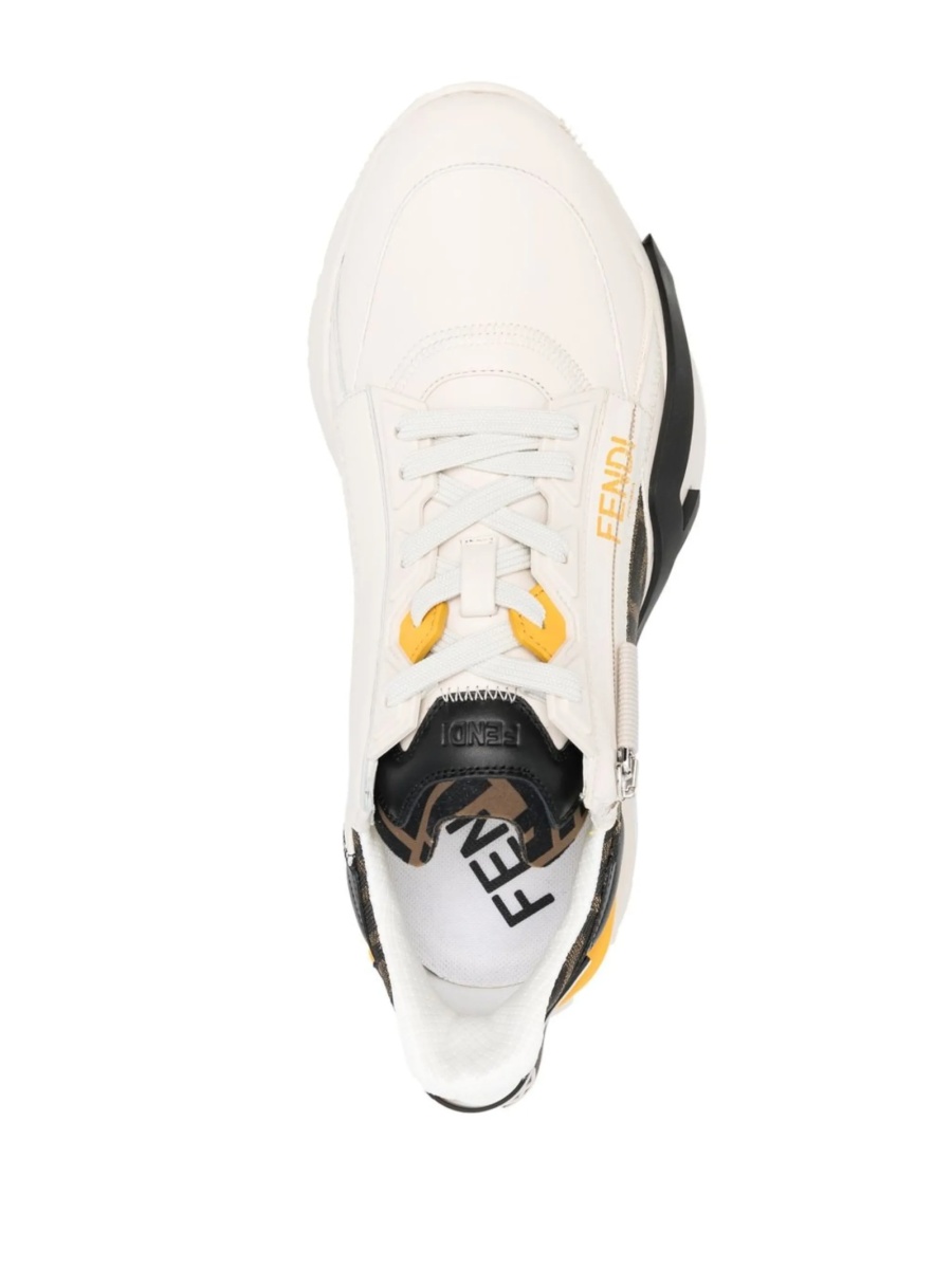 Sneakers Fendi neutri din piele - Img 4