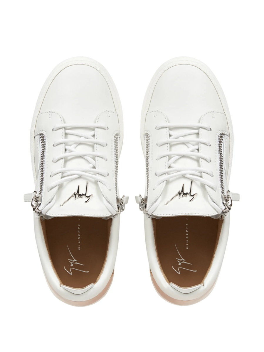 Sneakers Giuseppe Zanotti albi din piele - Img 4