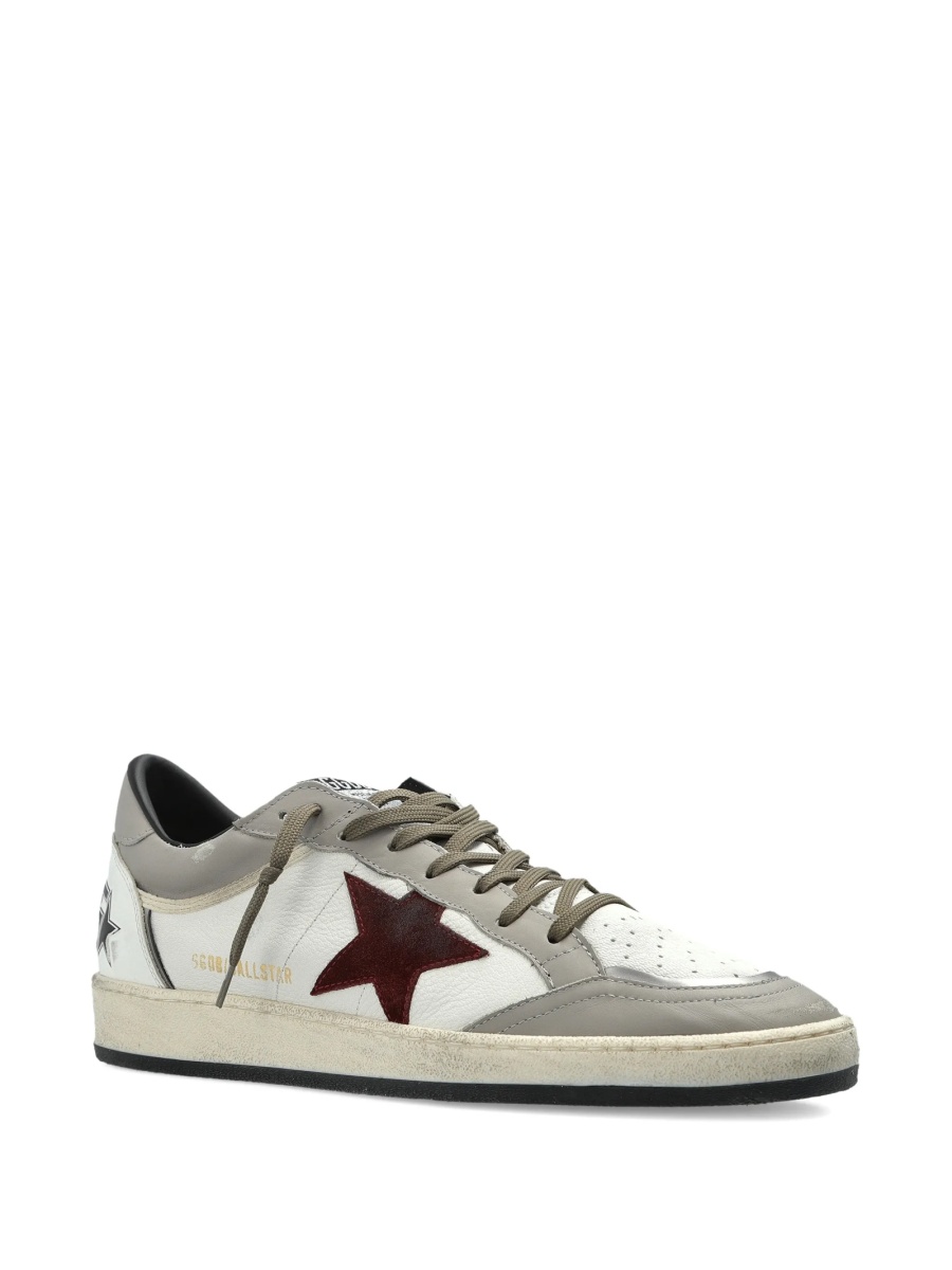 Sneakers Golden Goose albi din piele intoarsa si piele - Img 2