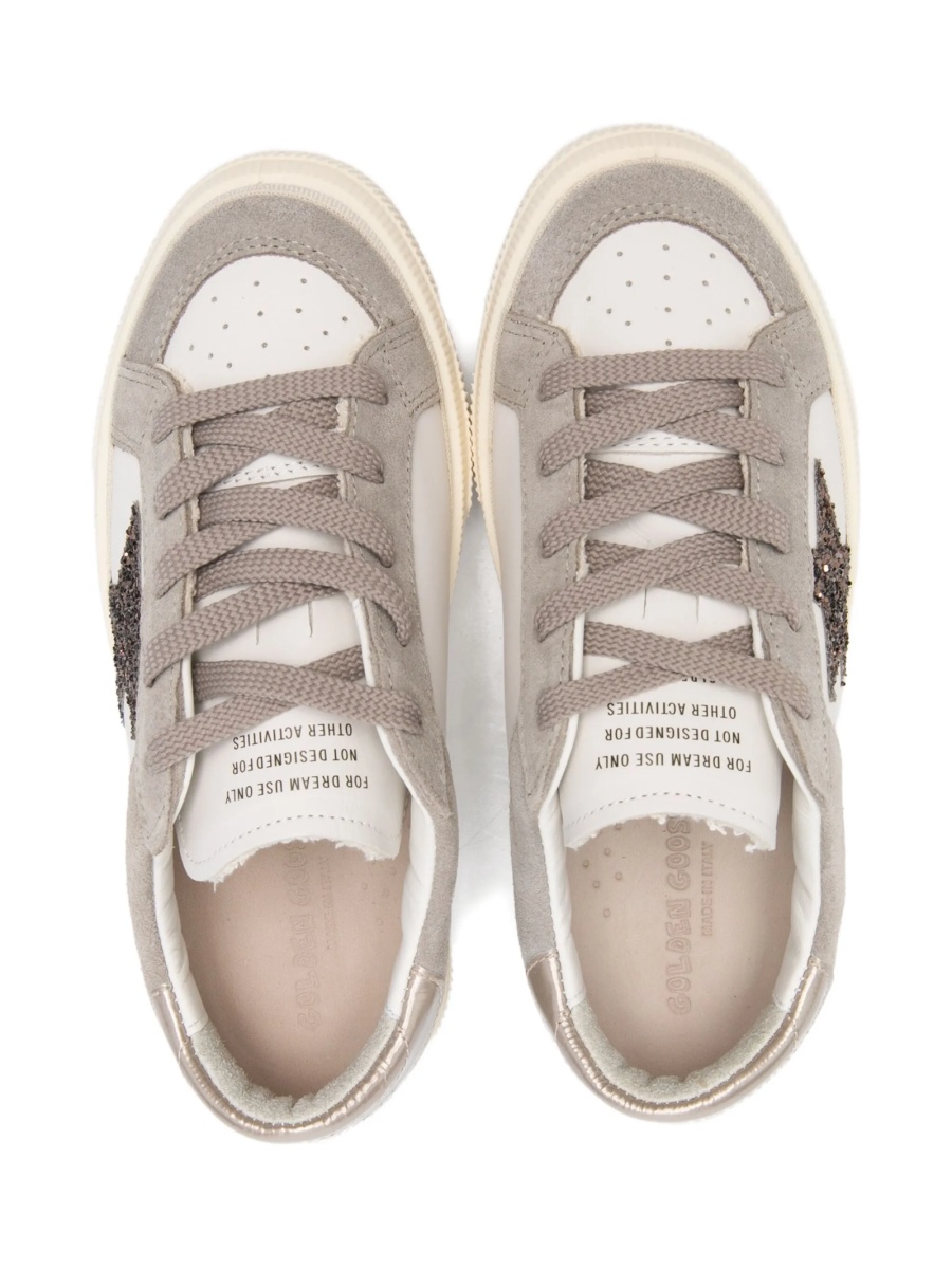 Sneakers Golden Goose albi din piele si piele intoarsa - Img 3