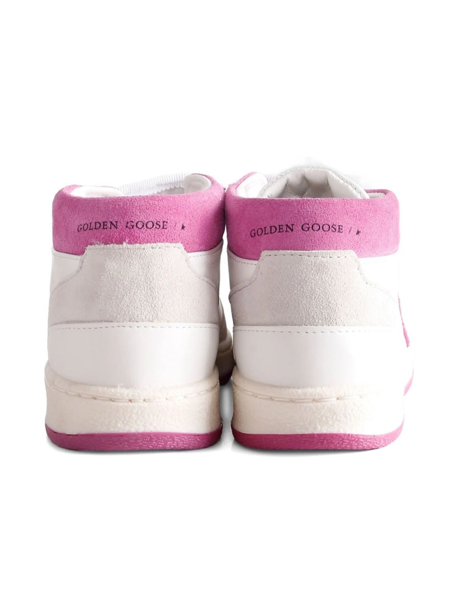 Sneakers Golden Goose albi din piele si piele intoarsa - Img 3