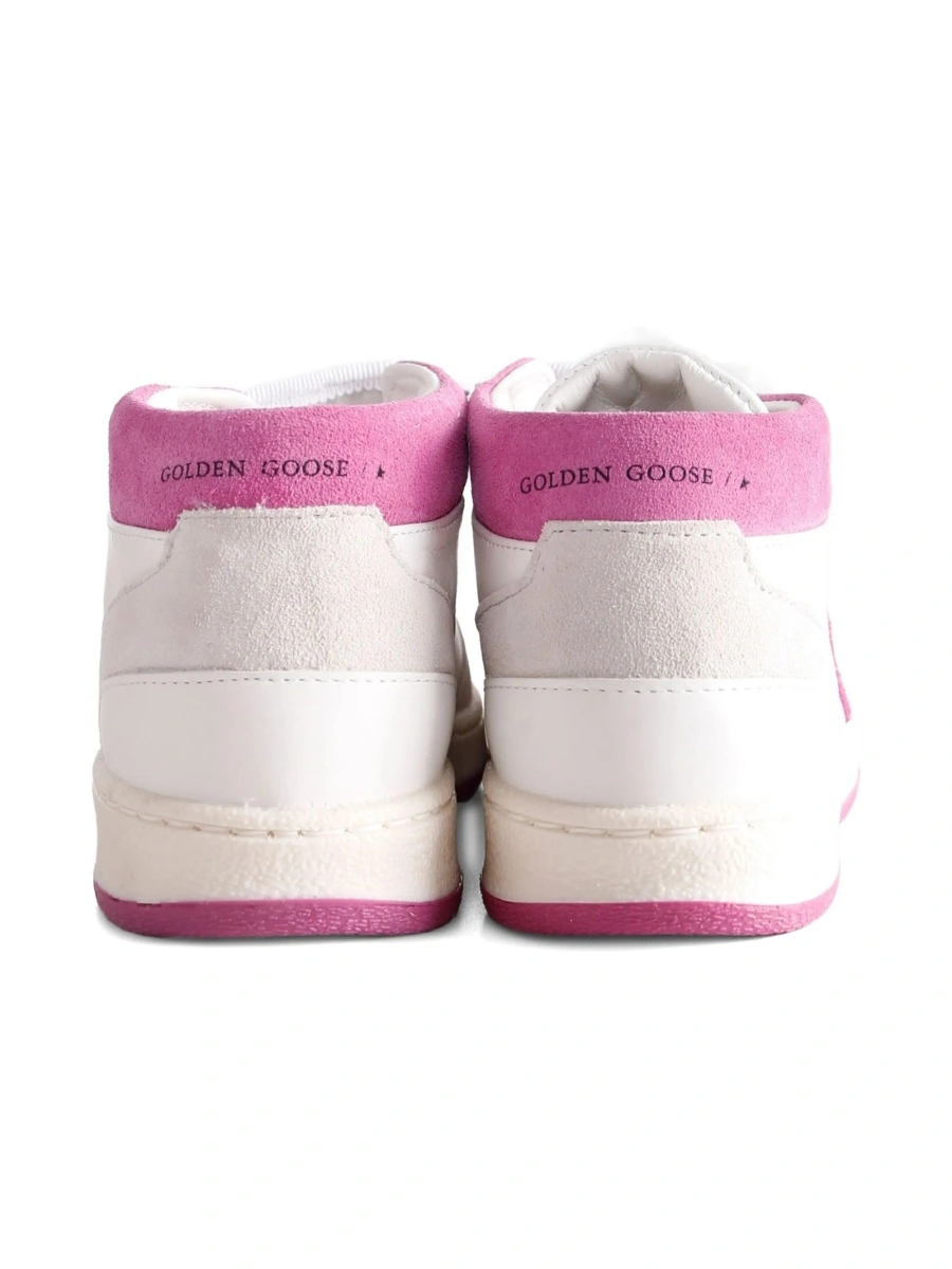 Sneakers Golden Goose albi din piele si piele intoarsa - Img 3