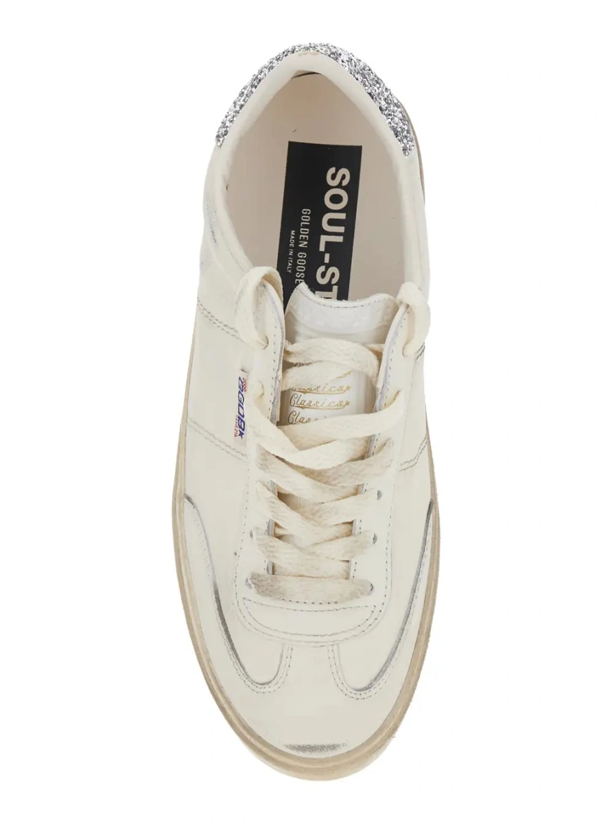 Sneakers Golden Goose albi din piele 'Soul-Star' - Img 3