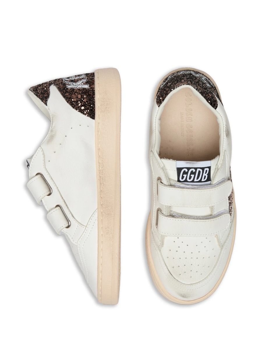 Sneakers Golden Goose albi din slipici si piele - Img 4