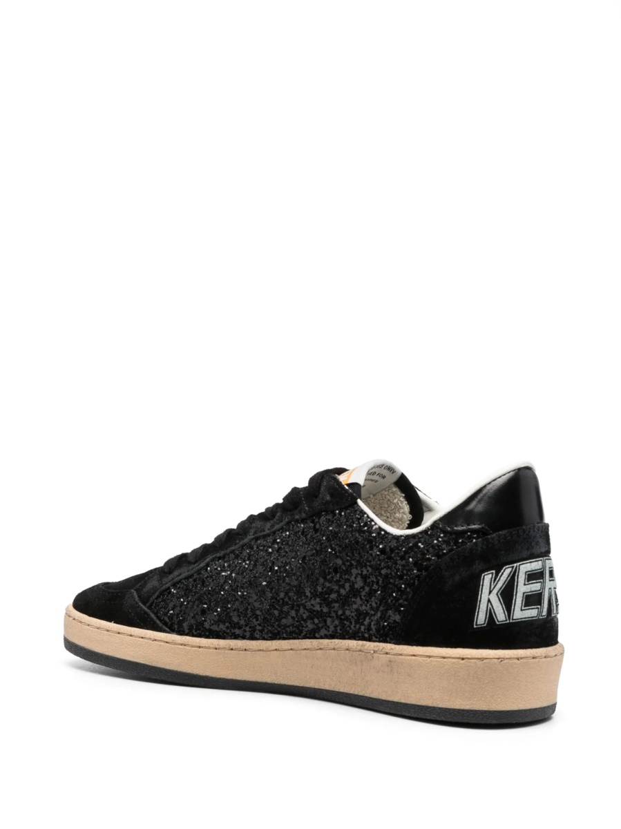 Sneakers Golden Goose ball star negri din cauciuc si piele intoarsa - Img 3