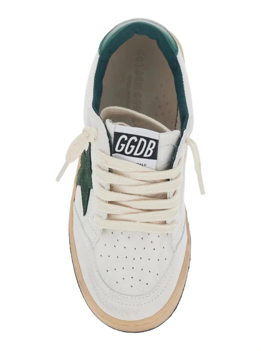 Sneakers GOLDEN GOOSE KIDS albi din piele 'Ballstar' - Img 4