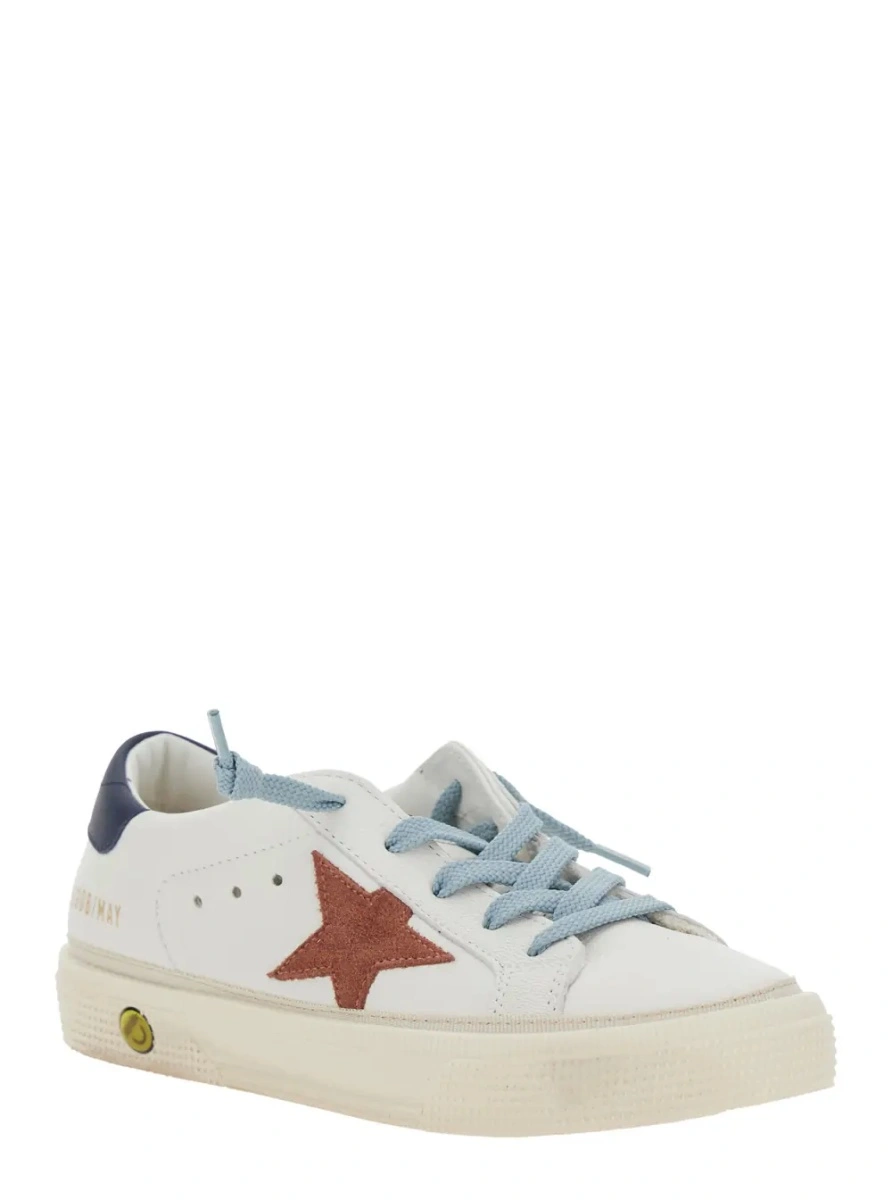 Sneakers GOLDEN GOOSE KIDS albi din piele 'May' - Img 2