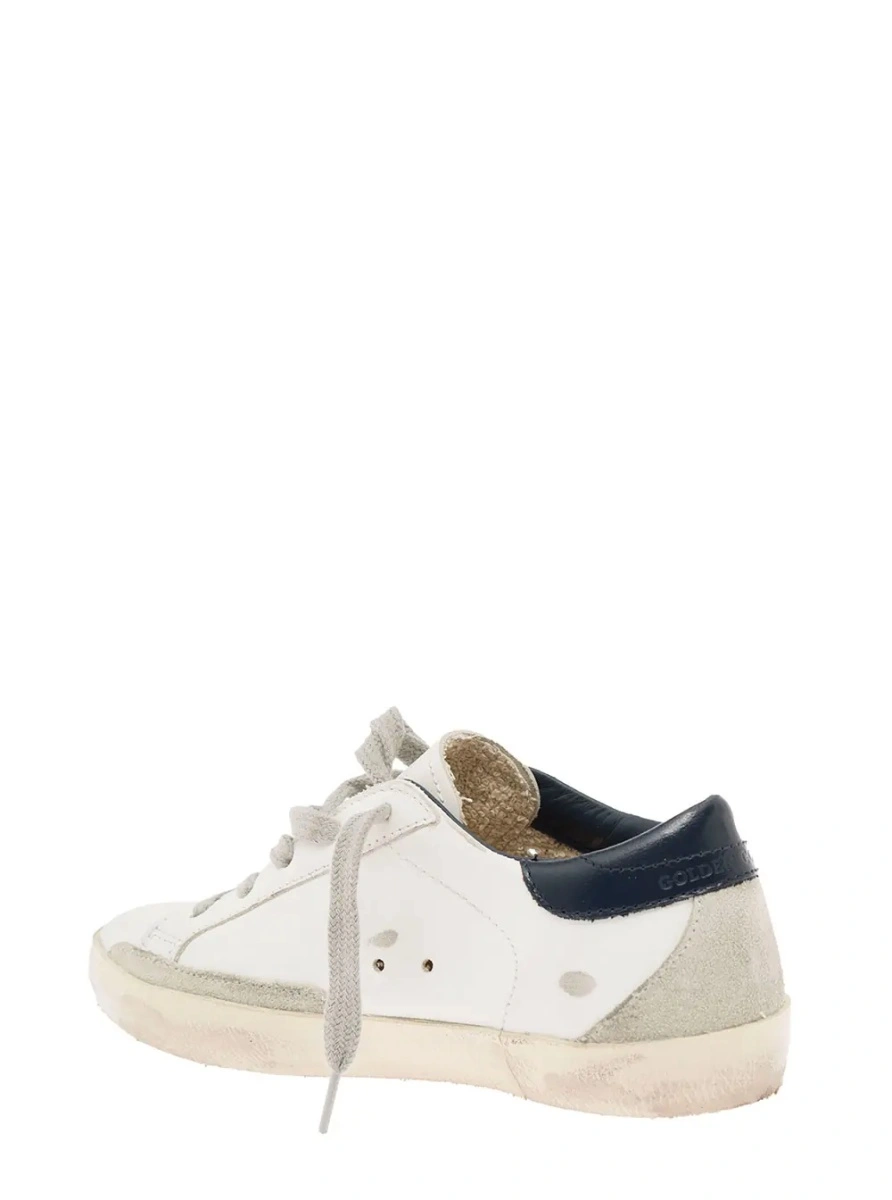 Sneakers GOLDEN GOOSE KIDS albi din piele si piele intoarsa - Img 3