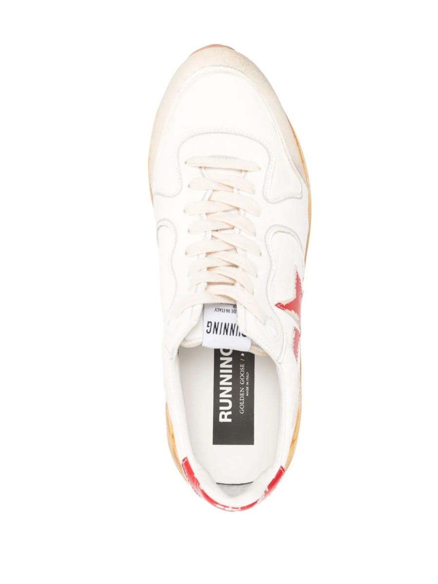 Sneakers Golden Goose star albi din piele - Img 4