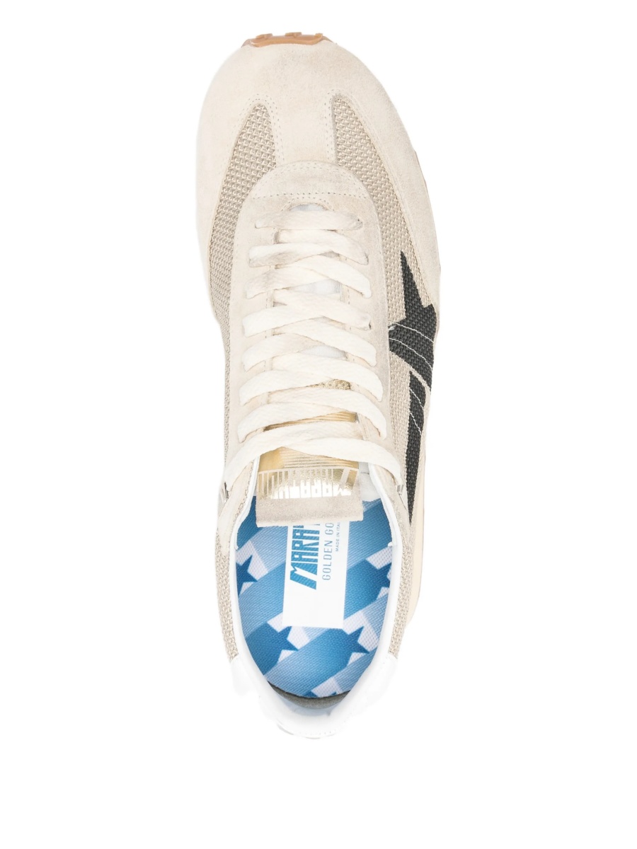 Sneakers Golden Goose star neutri din piele intoarsa si polyester - Img 4