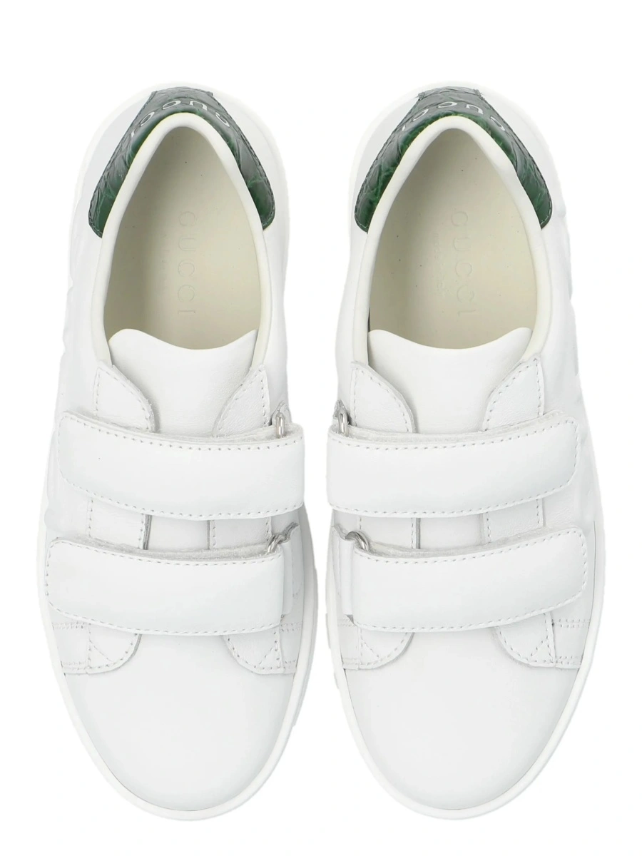 Sneakers Gucci albi din piele - Img 4