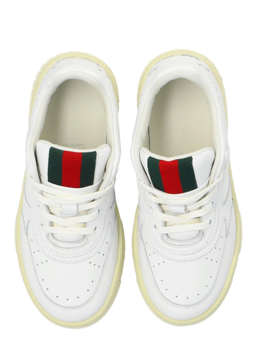 Sneakers Gucci albi din piele - Img 3