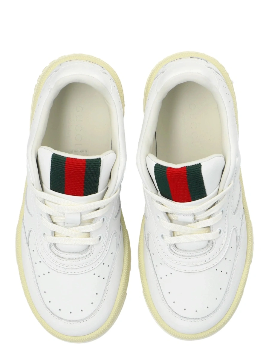Sneakers Gucci albi din piele - Img 3