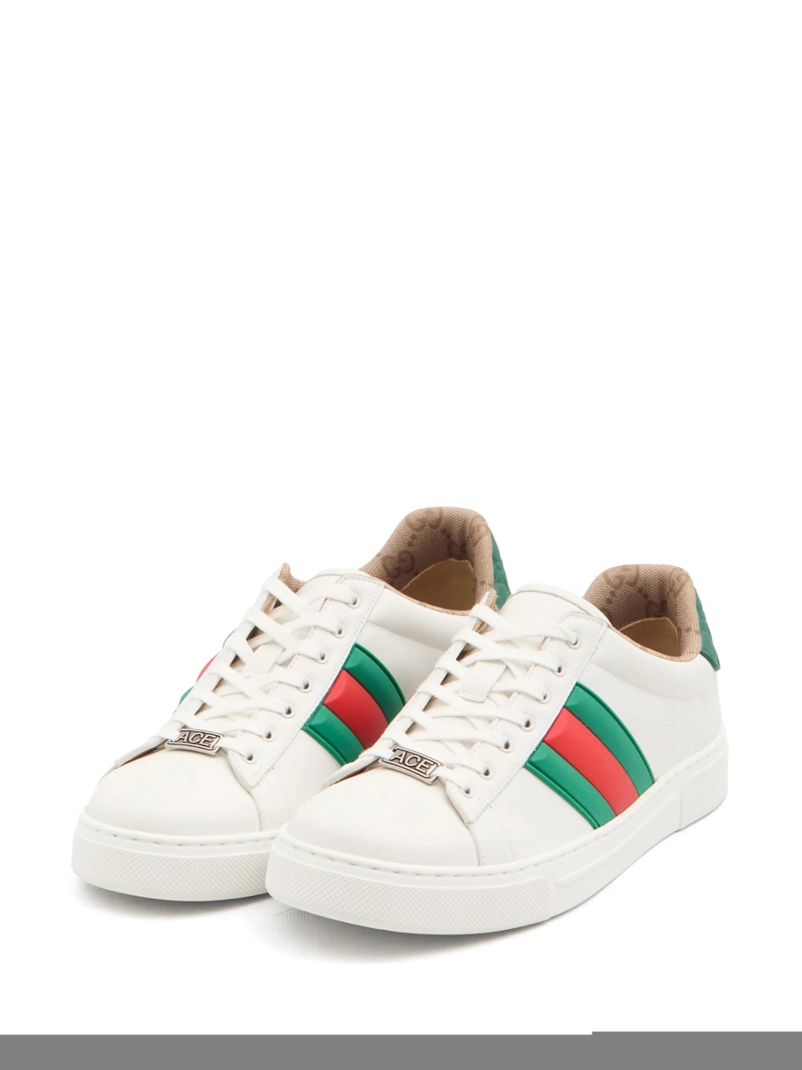 Sneakers Gucci albi din piele - Img 2