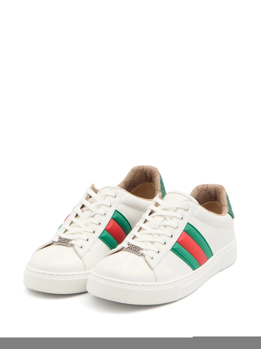 Sneakers Gucci albi din piele - Img 2