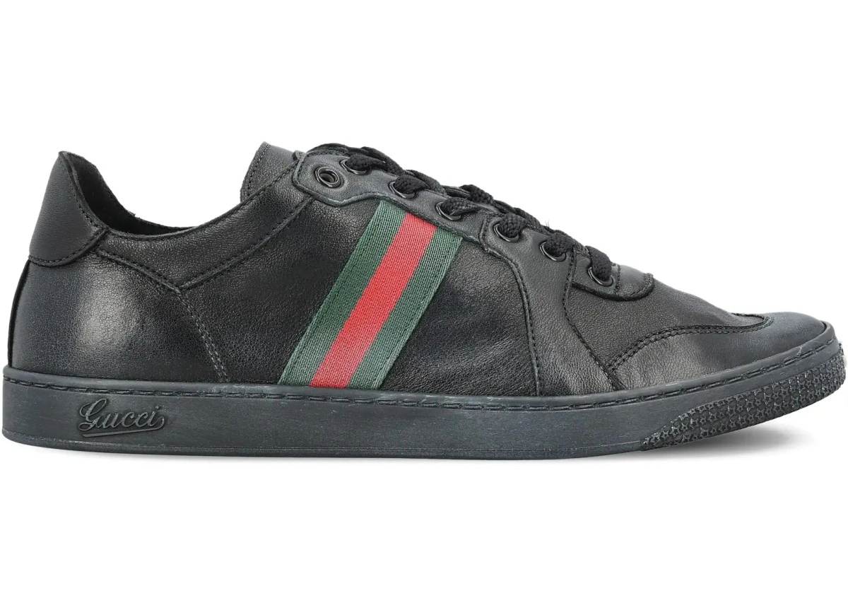 Sneakers Gucci negri din piele - Img 8