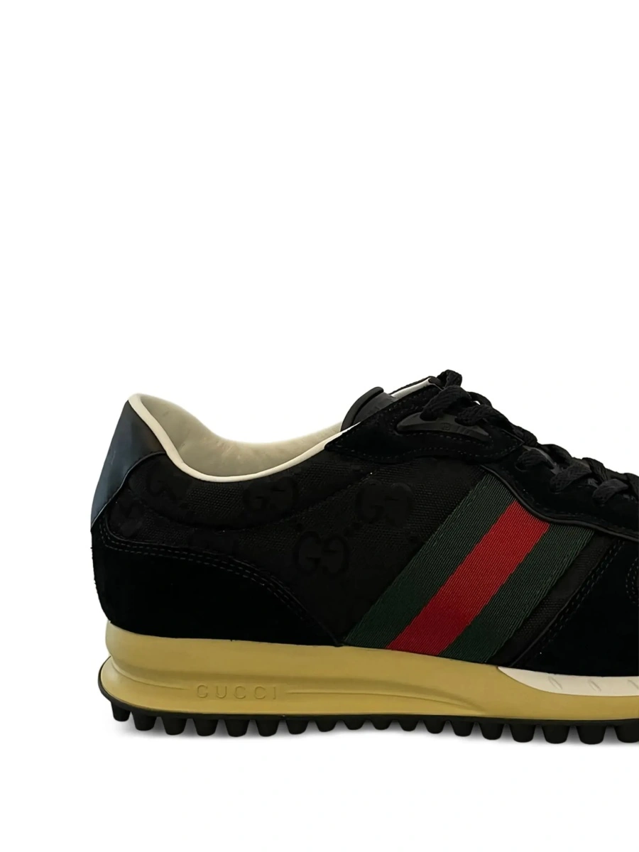 Sneakers Gucci negri din textil - Img 5
