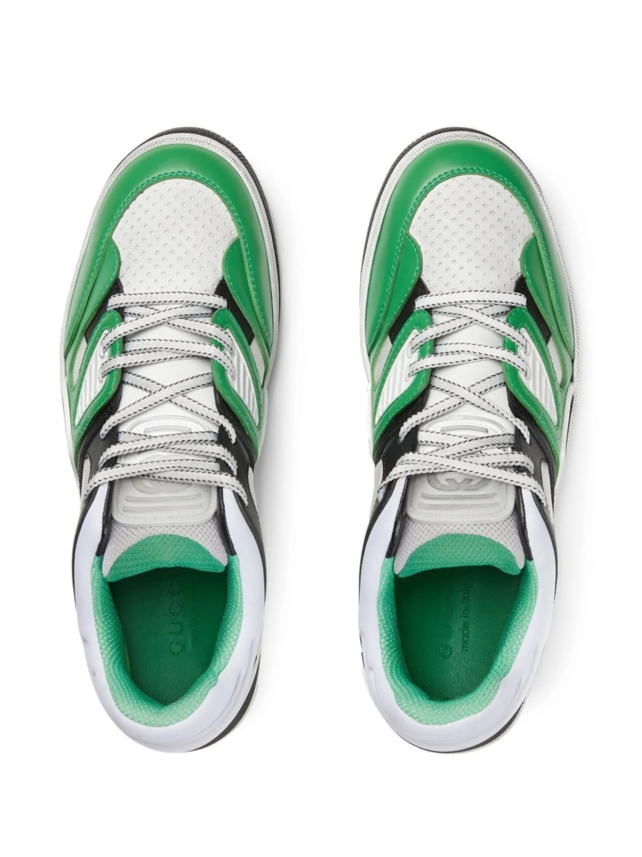 Sneakers Gucci verzi din piele si material textil - Img 5