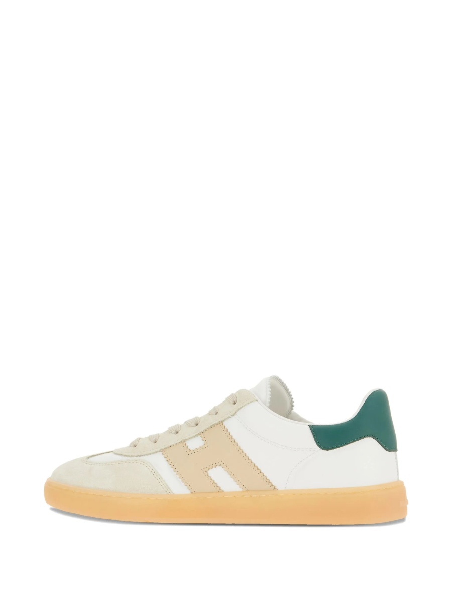 Sneakers Hogan albi din piele si piele intoarsa - Img 3