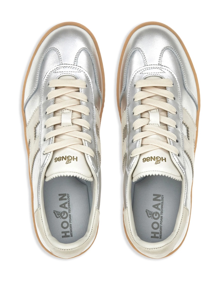 Sneakers Hogan argintii din piele - Img 4