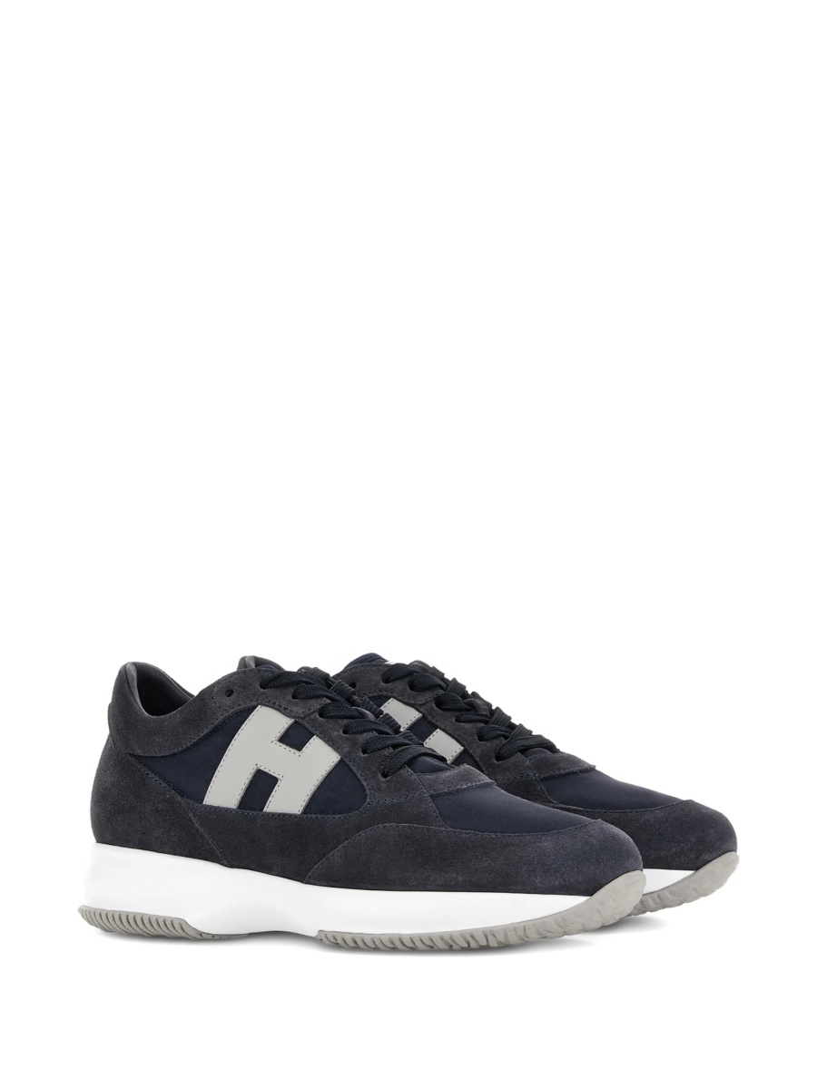 Sneakers Hogan interactive albastri din piele si poliamida - Img 2