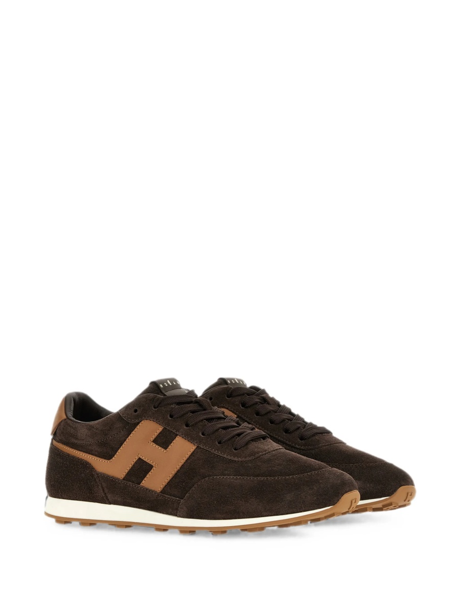 Sneakers Hogan maro din piele intoarsa si piele - Img 2