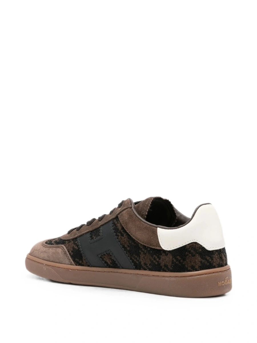 Sneakers Hogan maro din piele intoarsa si piele - Img 3