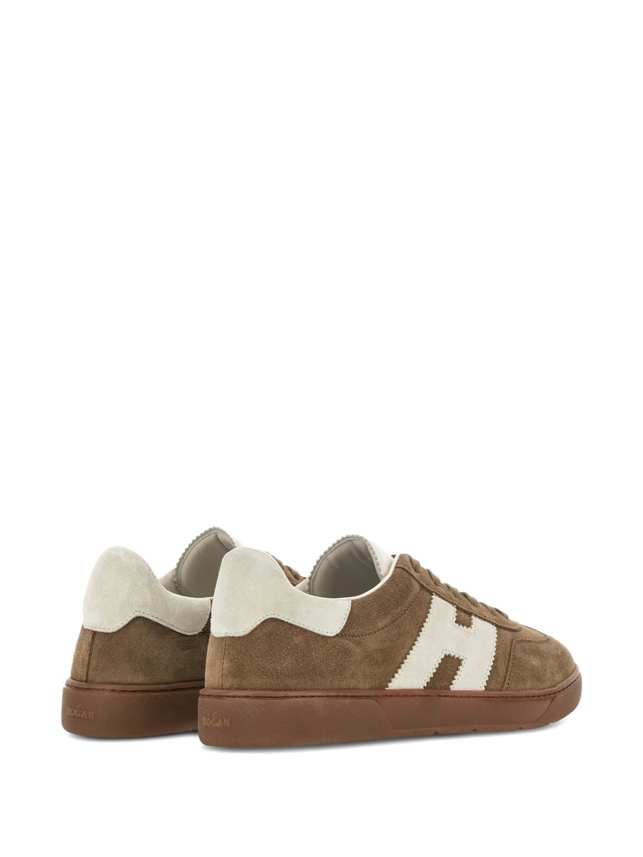 Sneakers Hogan maro din piele si piele intoarsa - Img 3
