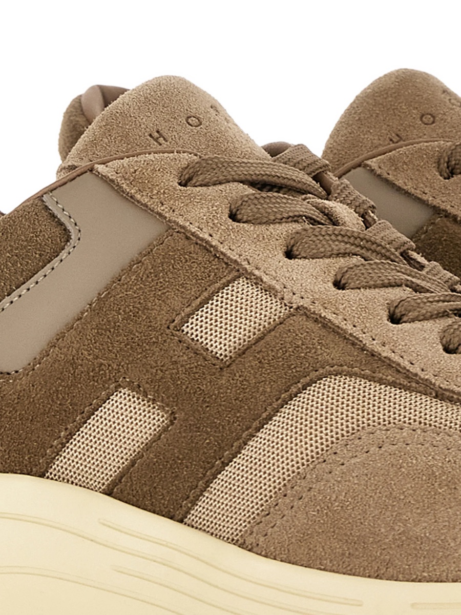 Sneakers Hogan maro din polyester si piele intoarsa - Img 4