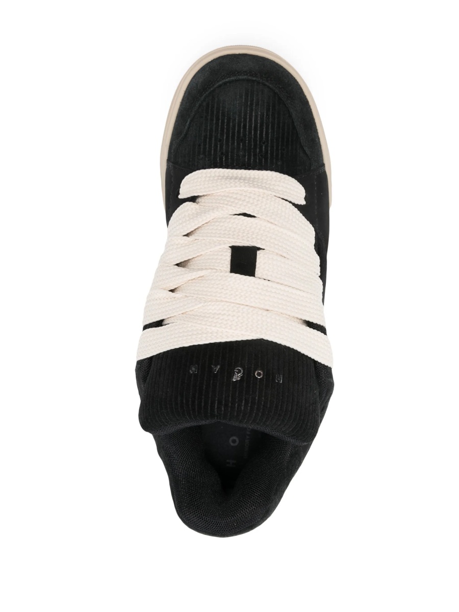 Sneakers Hogan negri din piele si piele intoarsa - Img 4