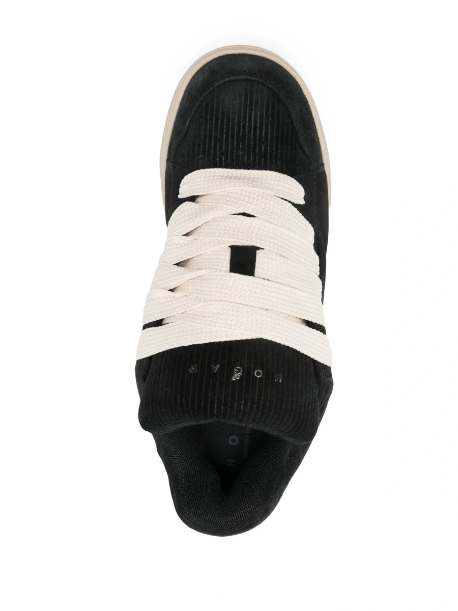 Sneakers Hogan negri din piele si piele intoarsa - Img 4