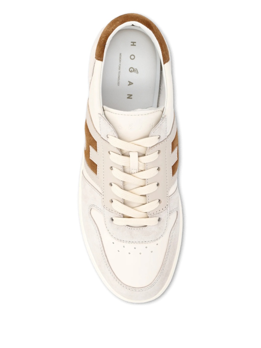 Sneakers Hogan neutri din piele intoarsa - Img 3