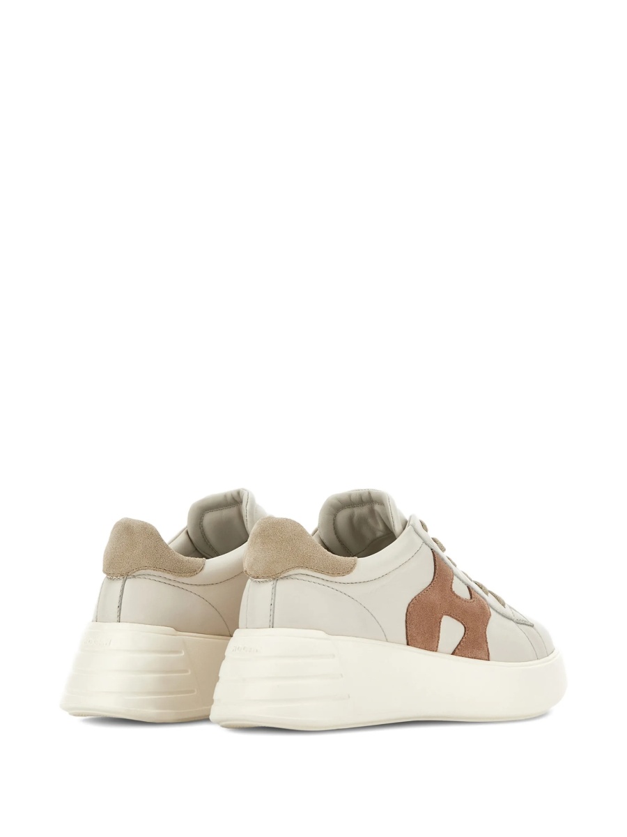 Sneakers Hogan neutri din piele si piele intoarsa - Img 7