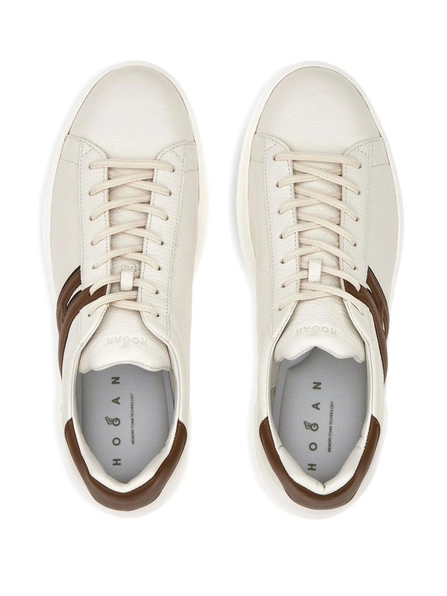 Sneakers Hogan neutri din piele - Img 3
