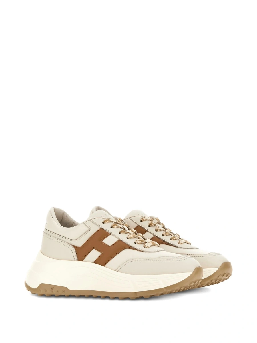 Sneakers Hogan neutri din piele - Img 2