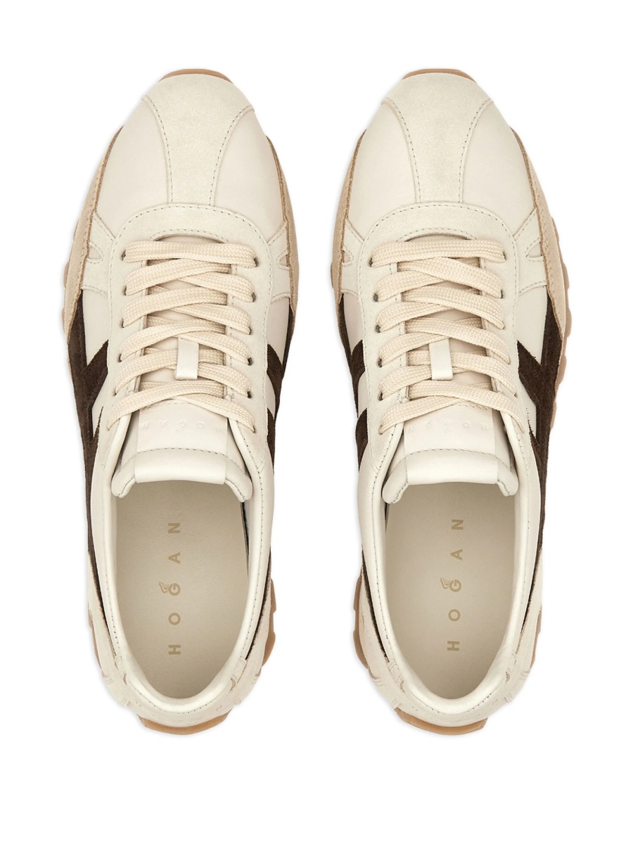 Sneakers Hogan neutri din piele - Img 5