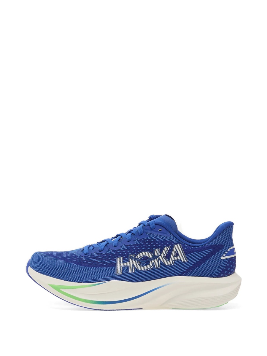 Sneakers Hoka One One albastri din material textil - Img 2