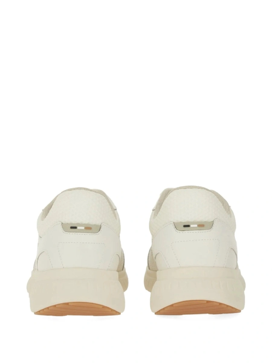 Sneakers Hugo Boss neutri din piele - Img 3