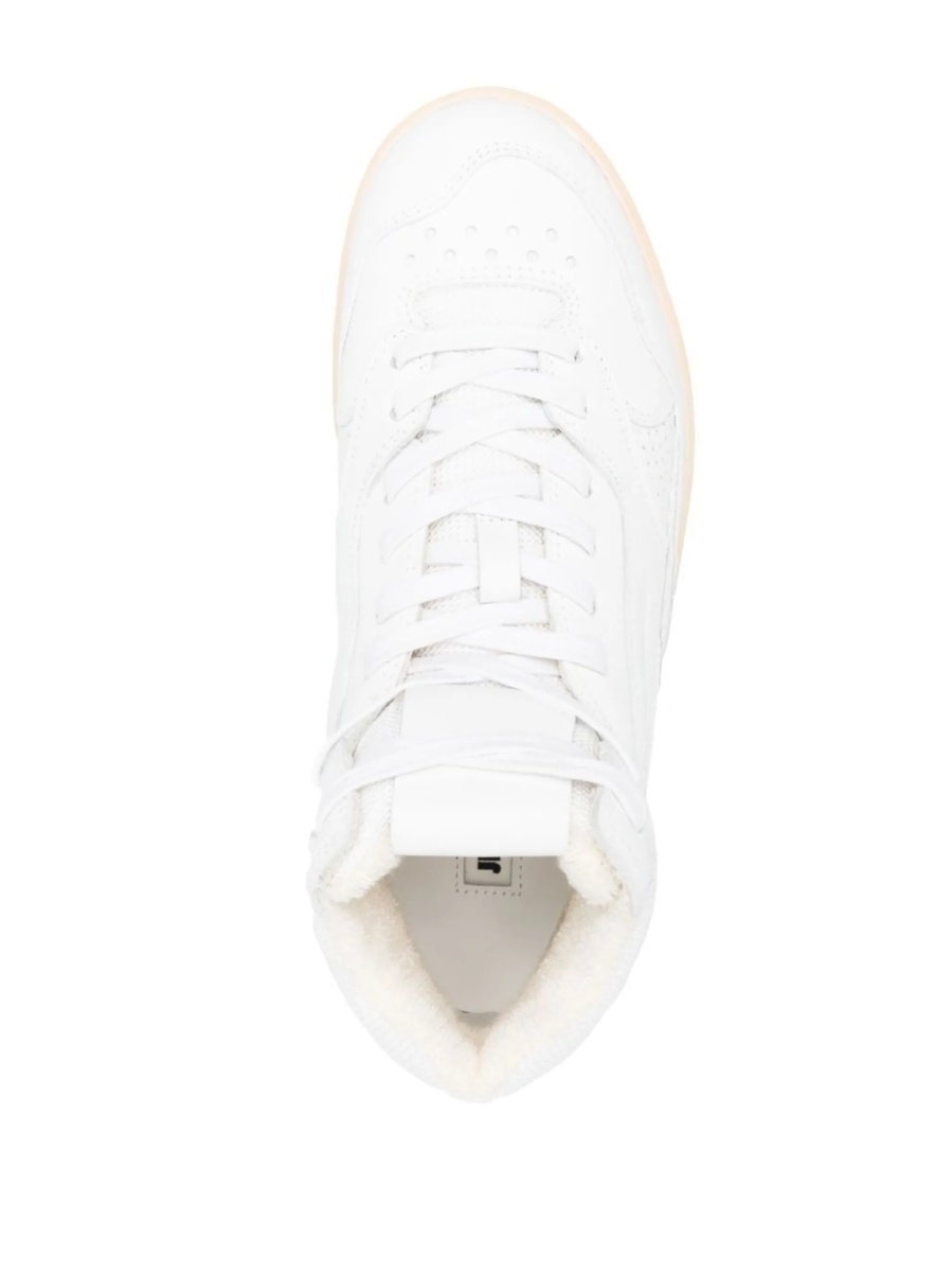 Sneakers Jil Sander albi din piele si material textil - Img 4